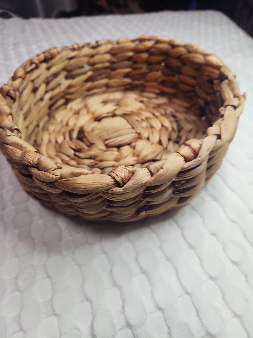 Handwoven Natural Straw Decorative Basket - Brown